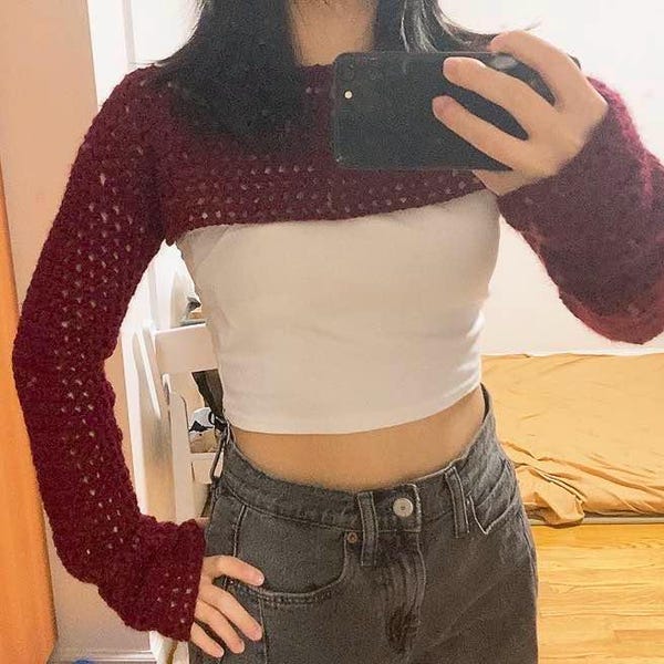 Crochet Bolero Shrug Crochet Shrug Long Sleeve Crochet Shrug Sleeves