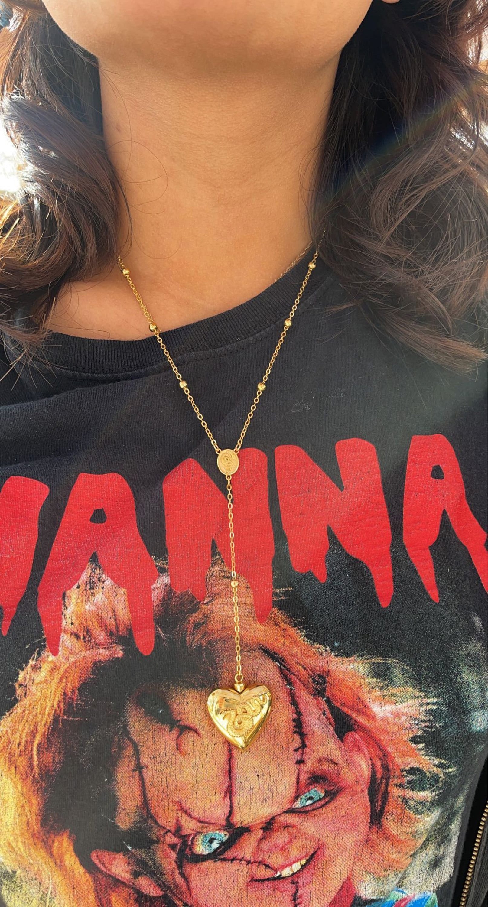 Rosary Emerald Heart Necklace
