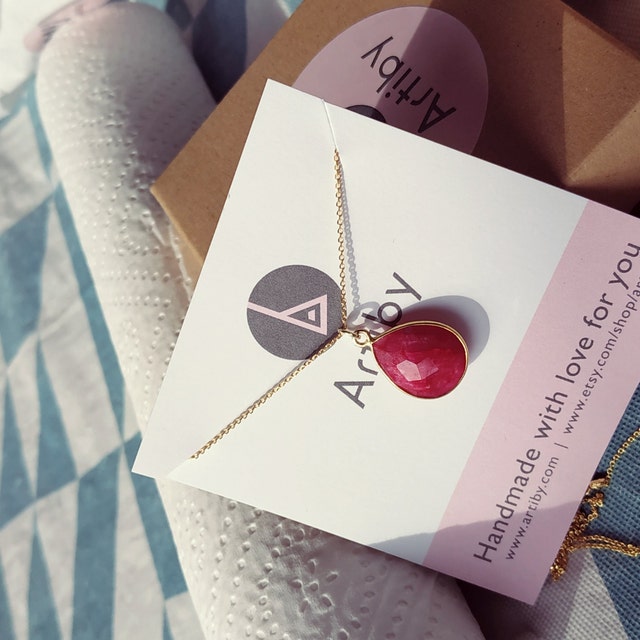 Genuine Ruby Pendant, Real Ruby Necklace, Real Ruby Pendant