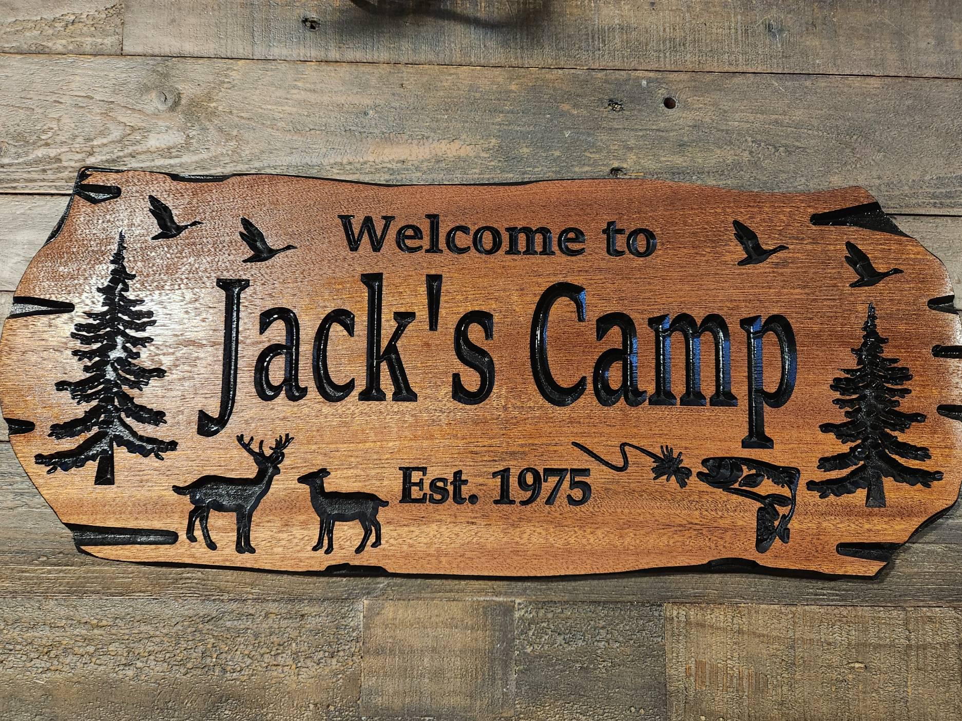 Custom Wooden Signs, Large Outdoor Sign, Rot Resistant Wood, Nature Inspired Cabin And Camp Sign, Rustic Design, Wildlife Lodge Plaque