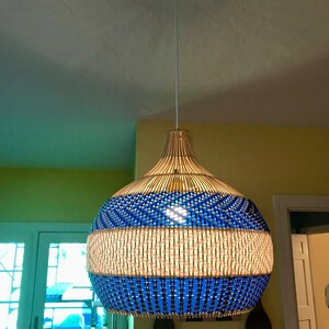 Serena blue rattan pendant light deals