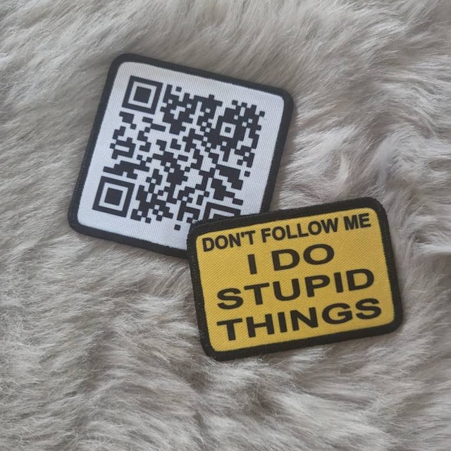 Rick Roll Morale Patch, QR Code Sign Meme - Funny Tactical Backpack Patches  | Military PVC Cool Patch for Chest Pack, Hat, Dog Harness | Hook and Loop