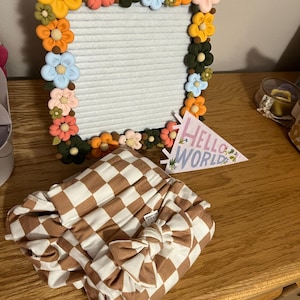 CREATE YOUR OWN! Large round floral foam Clay mirror - 22”x22”