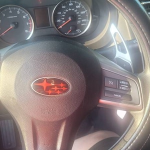 Steering Wheel Emblem Overlay Decal - Stars - Precision Cut - Any Color! Compatible with Subaru