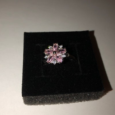 Pink Flower Nature Ring Spinning Fidget Ring Spinning Flower - Etsy