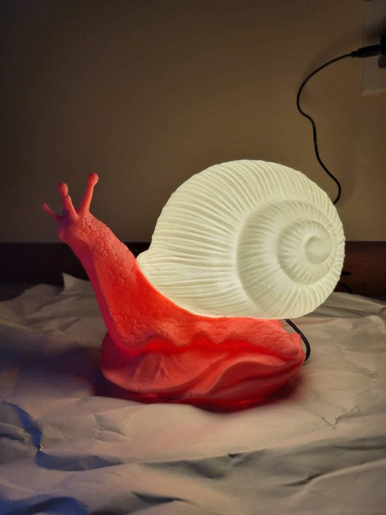 Bright Snail Lamp, 3d Snail Lamp, Desk Decoration, Office decoration, Custom Lamp, Snail Light, Cottagecore Lamp