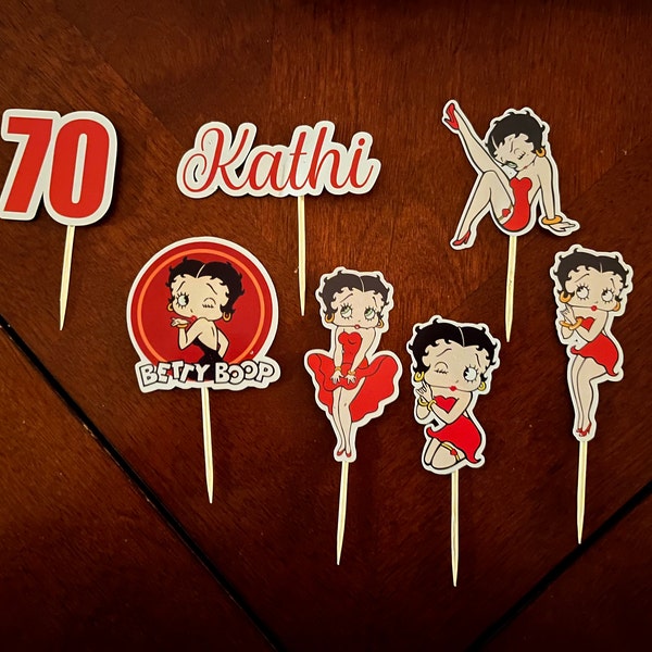 Betty Boop Cake Topper, Betty Boop Cupcake Toppers, Betty Boop, Betty ...