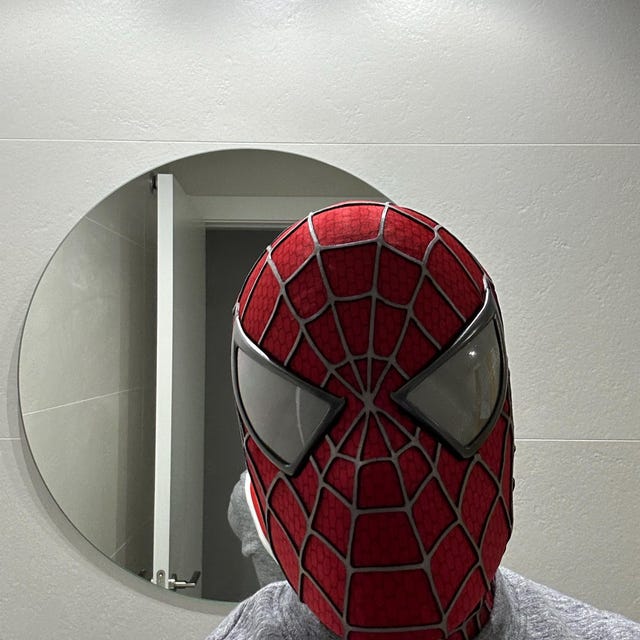 スパイダーマン　マスク　　コスプレ　 3Dシェルマスク　サム・ライミ― サム・ライミにインスパイアされたスパイダーマンマスク 3D