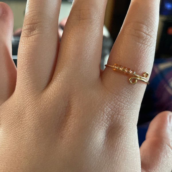 Fidget Ring Set of 3, Adjustable Rings for Women, 5 Beads - Etsy