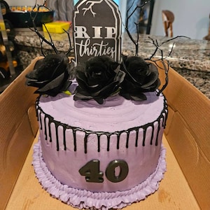 Arthsdite Topper Per Torta Con Scritta 'Rip To My Twenties, Death To My