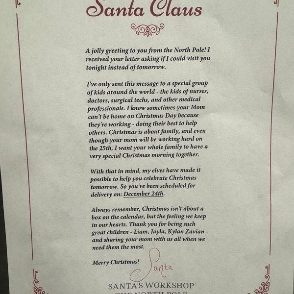 Letter From Santa | Printable Santa Stationery | Blank Note Paper ...