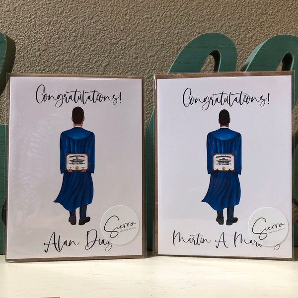 Custom Graduation Card | Congratulations | Male Graduation Gift | High ...