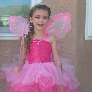 Costume Fée Papillon 2 Pièces – Ailes Et Jupe Tutu Arc-en-ciel – Pour Fille 3-8 Ans – Déguisement Anniversaire, Halloween, Danse