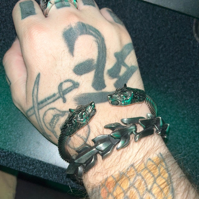 Dragon Bracelet, Dragons Men's Bracelet, Gothic Bracelet