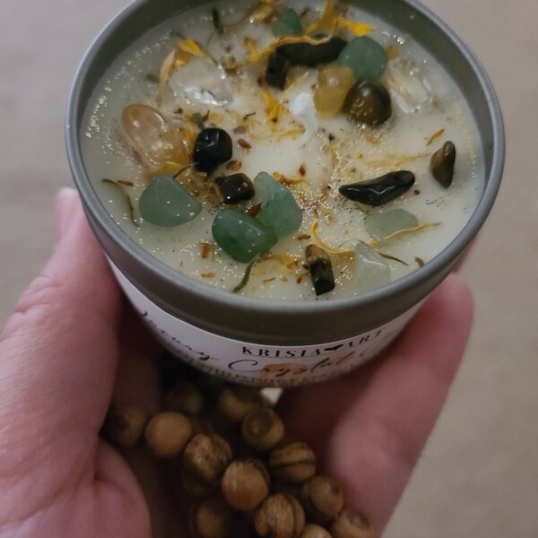 ABUNDANCE Intention Candle for Attraction and Manifestation. Tin Candle ...