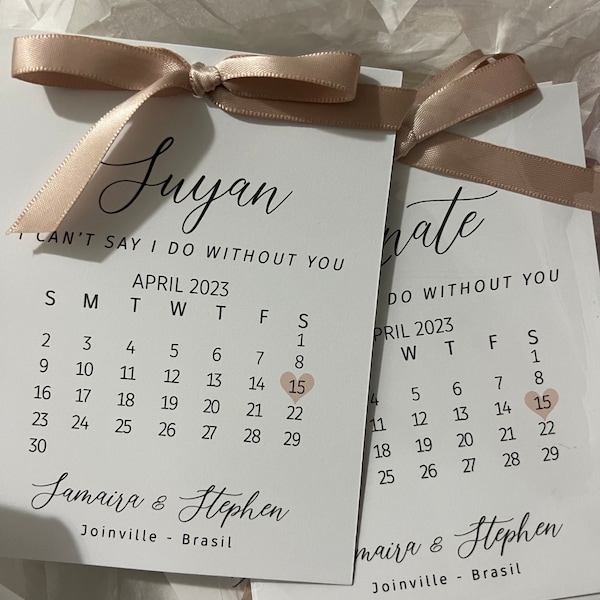 Save the Date, Bridesmaid Calendar Proposal, Bridesmaid Save the Date ...