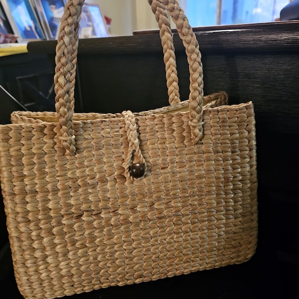 Handmade Water Hyacinth Tote Bag: Eco-friendly Woven Handbag - Etsy