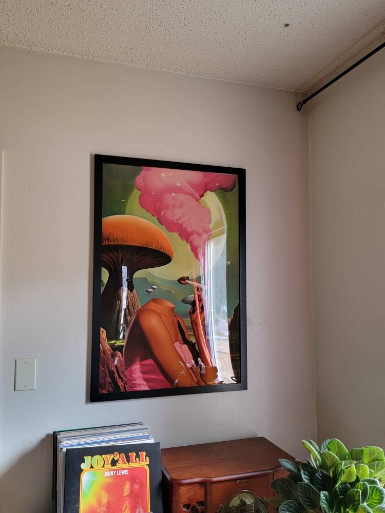 Egoless (Retro Surreal Art, Mushroom Art, Cannabis Poster, Vintage Wall Print, Trippy Wall Art)
