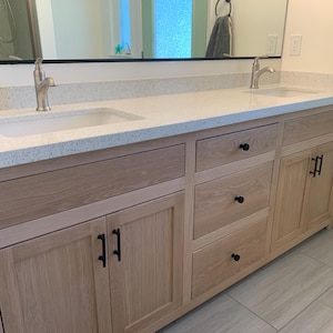 White Oak Double Bathroom Vanity