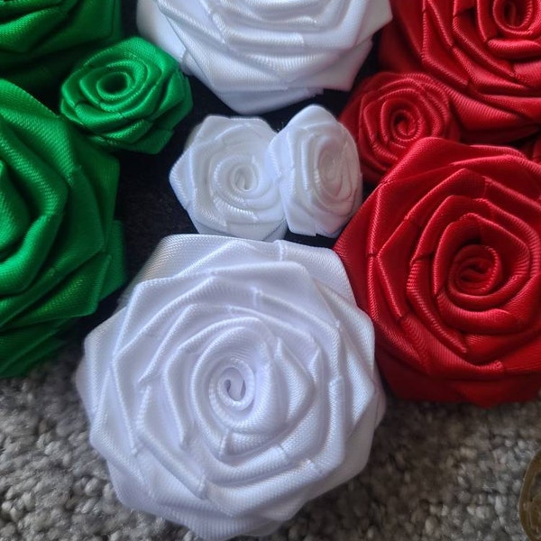 Double Face Satin Ribbon Roses 2 Inches. Choose Your Color. Pink Roses ...