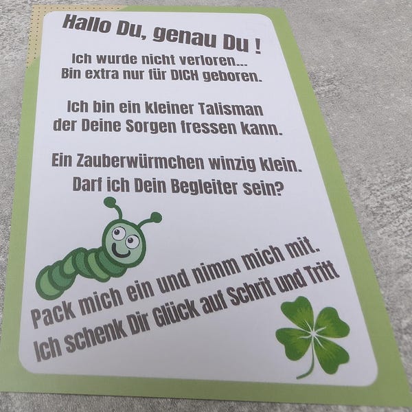 Gluckswurmchen Spruche Zum Ausdrucken