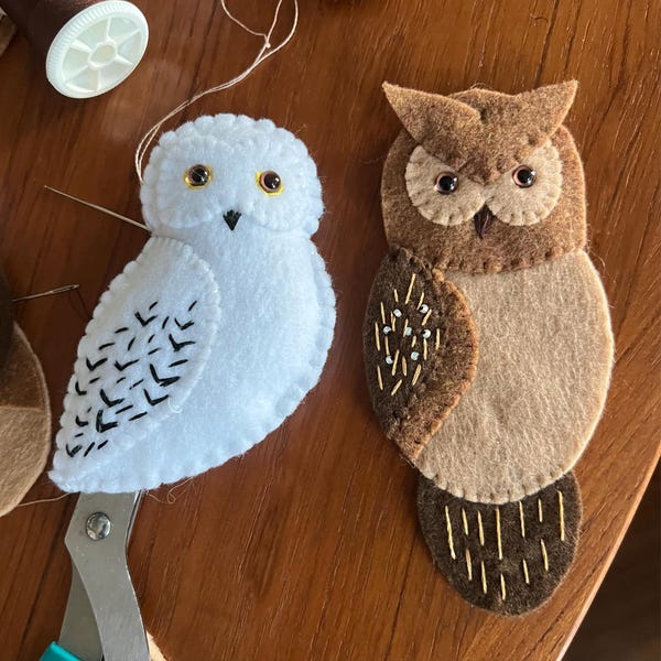 Barn Owl Felt Hanging Toy for Winter Season Decoration, Collectible