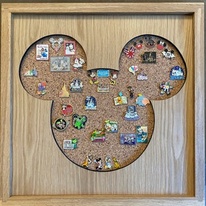 Disney Inspired Pin Display Shadowbox mickey, Corkboard, Cork Display 