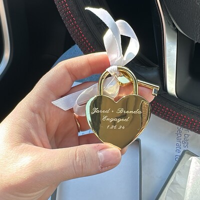 thumbnail image 2 of Personalised Gold Padlock For Wedding – Mr & Mrs Engagement Lock Keepsake 2 of 6