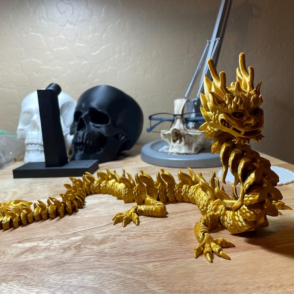 Flexi Print-in-place Imperial Dragon - STL File for 3D Printing - Etsy