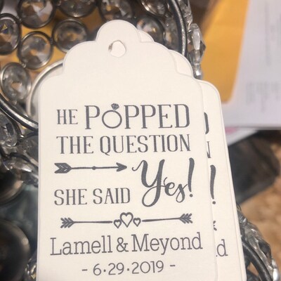 Bridal Shower Popcorn Favor Kits-3 Tag Colors Popcorn - Etsy