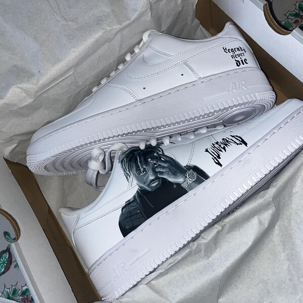 Custom Af1 Rappers Wore Nike Air Force 1 Juice Wrld - Custom Sneaker Juice Wrld - Hand Painted ...