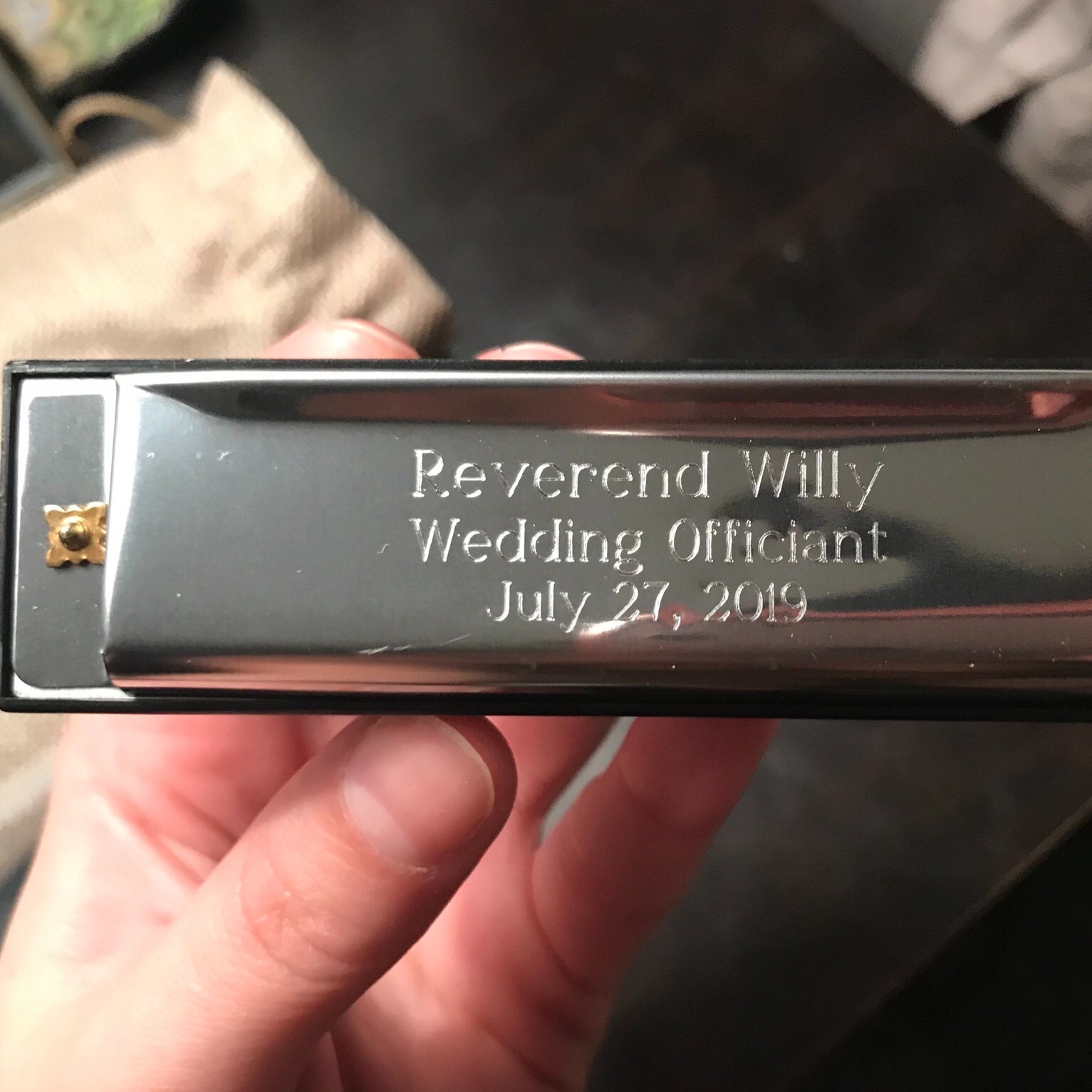 Harmonica Personalized Stainless Steel, Groomsmen, Kids Gifts, Ring bearer, Gifts for Men, Ring Security,  Officiant, Birthday, Christmas