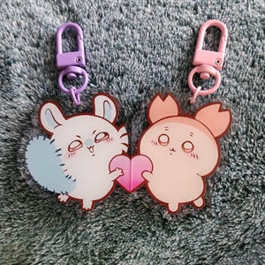 Momonga Heart Kanichan Magnetic Keychain - Etsy