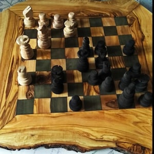 4 in 1 Wooden Board Game Chess Checker Solitaire | Etsy