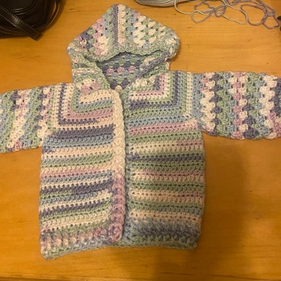 Granny Splash Hoodie Crochet Pattern Sizes Preemie to 10 Years PDF ...
