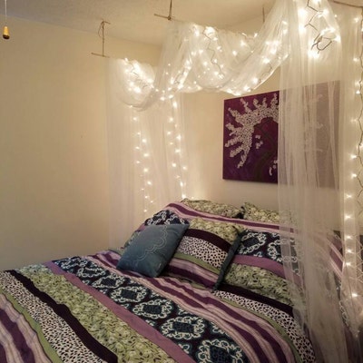 Bed Canopy Bed Curtains With Lights All Bed Sizes - Etsy