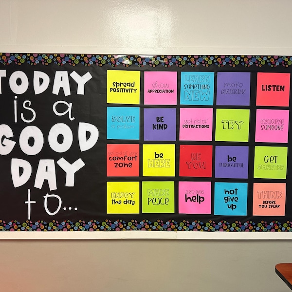 Motivational Bulletin Board Kit for School Hallway, Today is a Good Day ...
