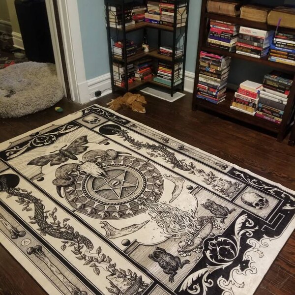 Pentagram Rug,baphomet Demon Rug,satanic Goat Rug,satanic Pentagram Rug ...