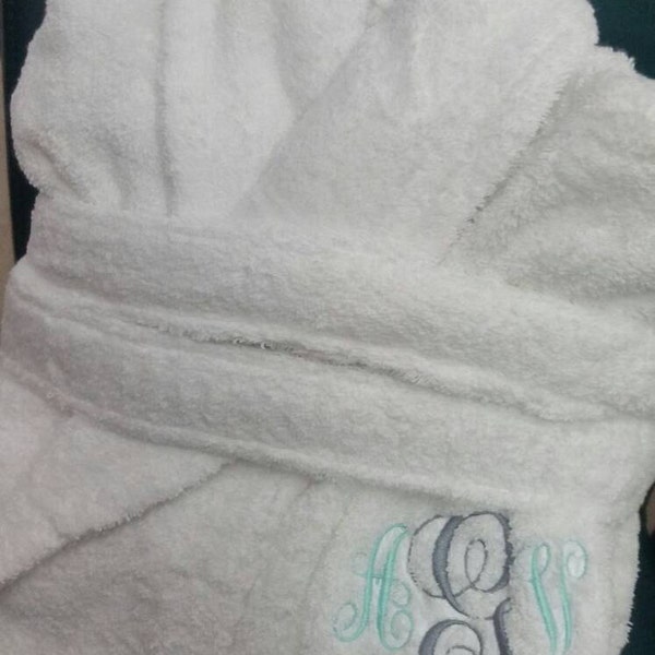 Personalized Full Ankle Length Terry Shawl Bathrobe, Embroidered ...