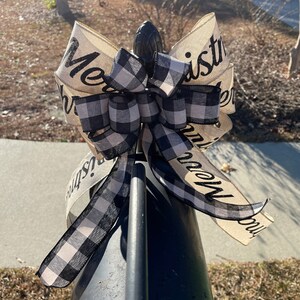 Rustic Burlap Christmas Bow Christmas Holidays Script Burlap | Etsy