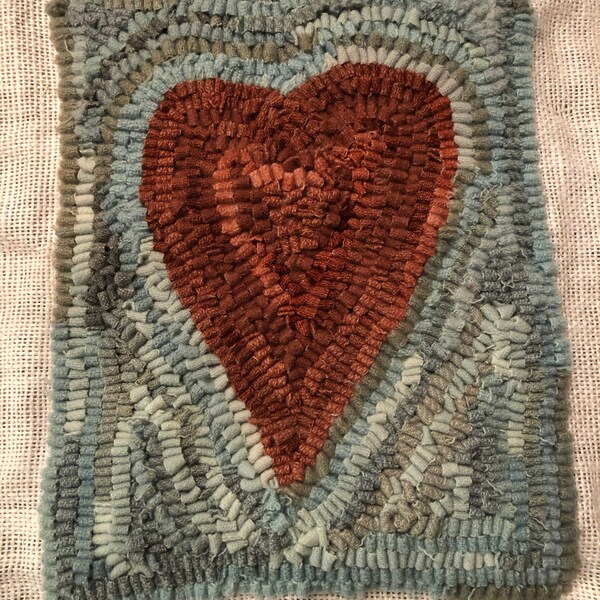 RUG HOOKING KIT - Primitive Folk Art Heart on Linen - Etsy