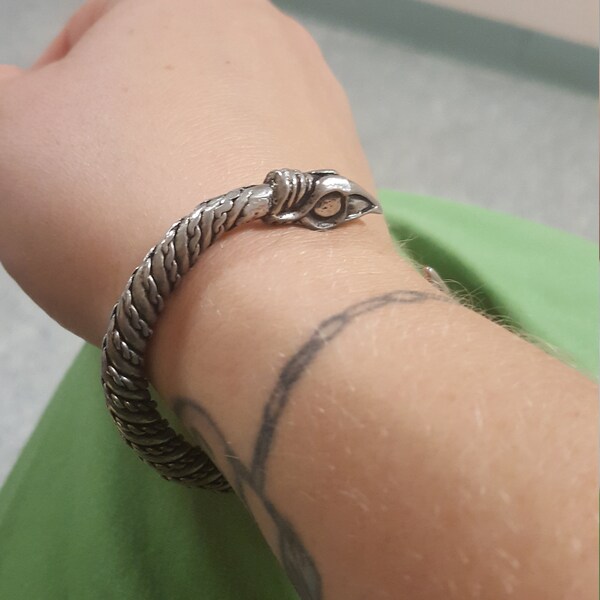 Silver Viking Raven Torc With Odin's Ravens Hugin and Munin --- Norse ...
