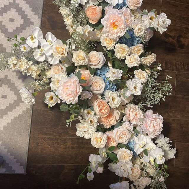 Ghirlanda Di Rose Artificiali Da 2 Pezzi, Fiore Artificiale Da Appendere Alla Parete Colore Champagne 92359318