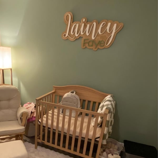 Personalized 3D Nursery Baby Name Sign Custom Wood Name Plaque ...