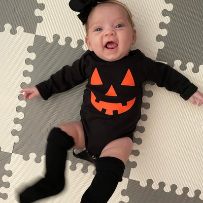 Halloween Jack O' Lantern Baby Bodysuit Long Sleeve Halloween Baby ...