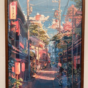 Tokyo Cityscape Poster, Manga-style Japanese Wall Art, Anime