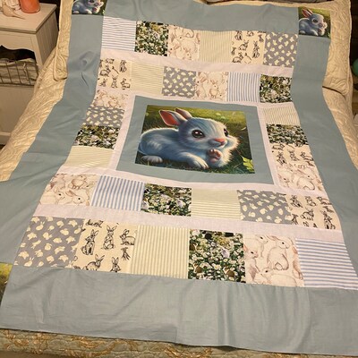 Watercolor White Rabbit Fabric White Rabbits by Svetlana Prikhnenko ...