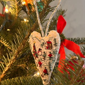 Embroidered Christmas Ornament Heart Pattern: DIY Project (PDF