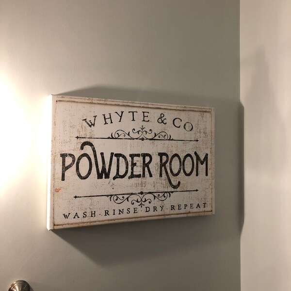 PERSONALIZED Custom Powder Room Sign Bathroom Family Name and Co Sign ...
