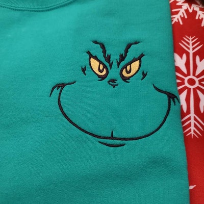Grinch Face Crewneck, Christmas Sweatshirt, Grinch Smile, Fall ...